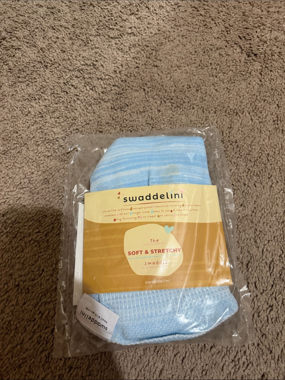 Soft & Stretchy Light Blue Kids One-Piece Swaddle